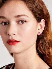 kate spade new york Pink Rose Heart Huggie Earrings - Image 3 of 3