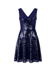 HotSquash Sequin V-Neck Fit and Flare Dress - Image 3 of 3