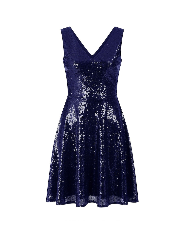 HotSquash Sequin V-Neck Fit and Flare Dress - Image 3 of 3