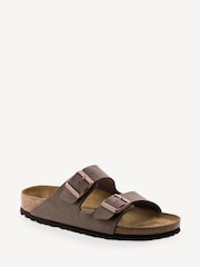 Birkenstock Mocha Arizona Birko Flor Nubuck Sandals - Image 1 of 5