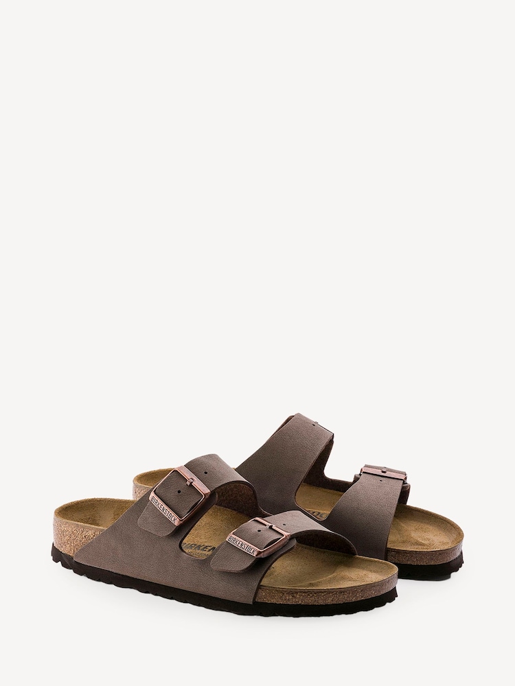 Birkenstock Mocha Arizona Birko Flor Nubuck Sandals - Image 2 of 5