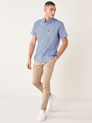 Pale Blue Slim Fit Easy Iron Button Down Oxford Shirt - Image 3 of 6
