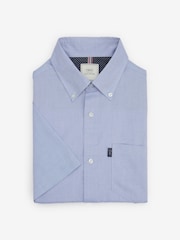Pale Blue Slim Fit Easy Iron Button Down Oxford Shirt - Image 4 of 6