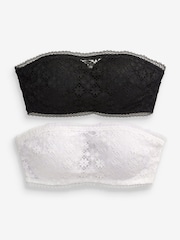 Black/White Geo Lace Light Pad Multiway Bras 2 Pack - Image 5 of 7