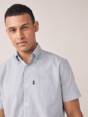 Blue Stripe Easy Iron Button Down Oxford Shirt - Image 3 of 6