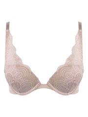Бежевый - Кружевные бюстгальтеры пуш-ап с глубоким вырезом Wonderbra Refined Glamour - Изображение 3 из 5