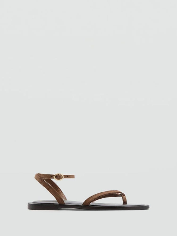 Mango Brown Leather Strappy Sandals - Image 2 of 5