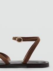 Mango Brown Leather Strappy Sandals - Image 4 of 5