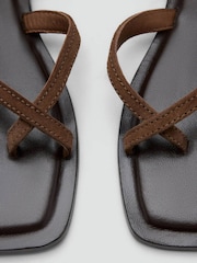 Mango Brown Leather Strappy Sandals - Image 5 of 5