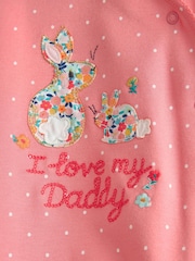 Pink Bunny Daddy Family Sleepsuit (0-2yrs) - Image 5 of 6
