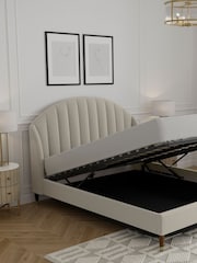 Soft Texture Light Natural Stella Upholstered Ottoman Storage Bed Frame - Image 2 of 10