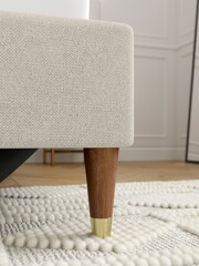 Soft Texture Light Natural Stella Upholstered Ottoman Storage Bed Frame - Image 3 of 10