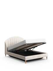 Soft Texture Light Natural Stella Upholstered Ottoman Storage Bed Frame - Image 4 of 10