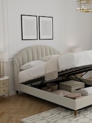Soft Texture Light Natural Stella Upholstered Ottoman Storage Bed Frame - Image 7 of 10