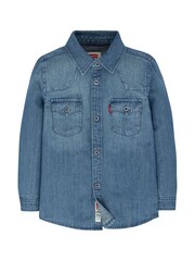 Levi's® Blue Denim 100% Cotton Barstow Western Long Sleeved Shirt - Image 1 of 2