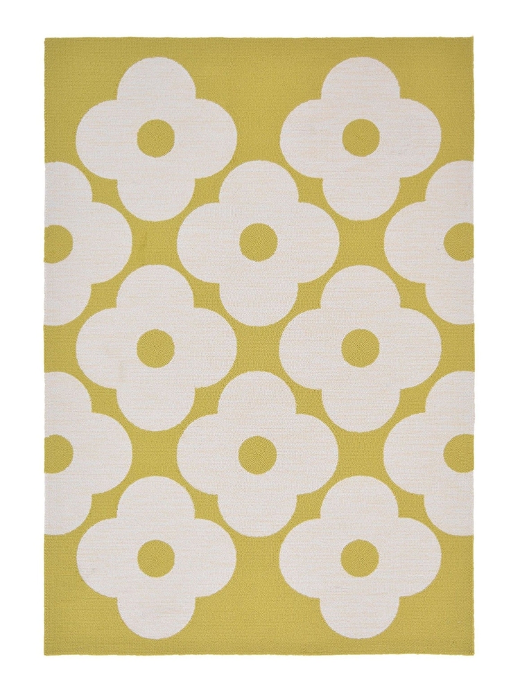 Orla Kiely Yellow Spot Flower Rug - Image 1 of 4