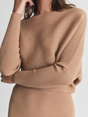 Reiss Lara Off The Shoulder Knitted Dress - Image 4 of 5