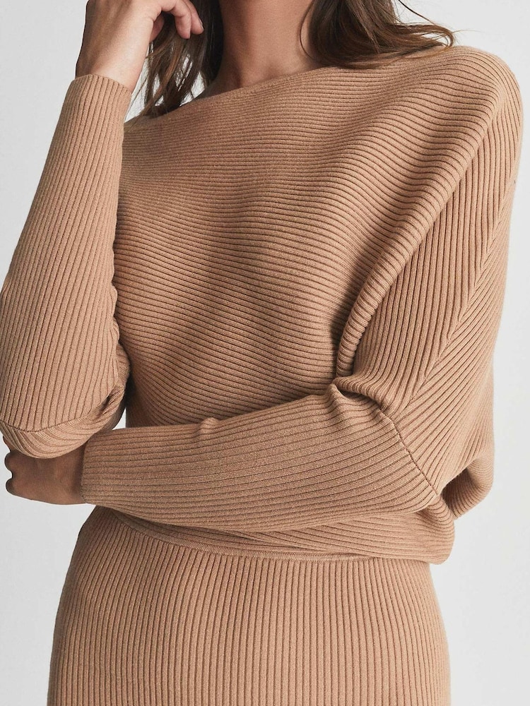 Reiss Lara Off The Shoulder Knitted Dress - Image 4 of 5