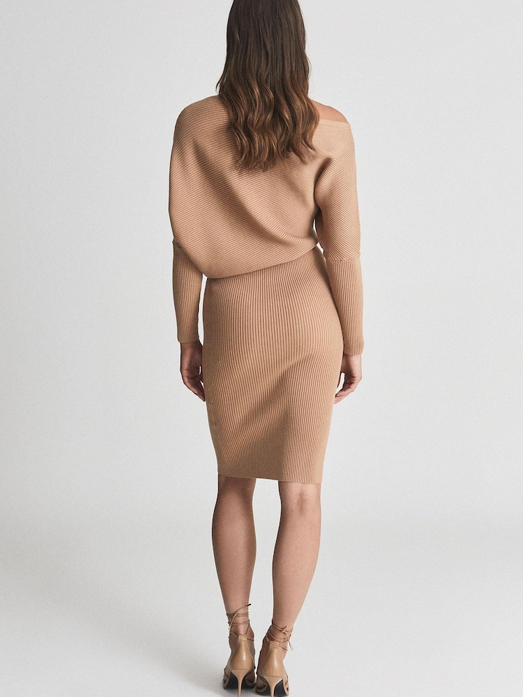 Reiss Lara Off The Shoulder Knitted Dress - Image 5 of 5