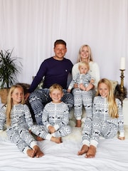 The Little Tailor Mens Reindeer Christmas Fair Isle Pattern Pyjamas - Image 3 of 5