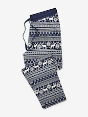 The Little Tailor Mens Reindeer Christmas Fair Isle Pattern Pyjamas - Image 6 of 6