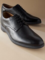 Black Signature Leather Motion Flex+ Derby Shoes - Image 2 of 5