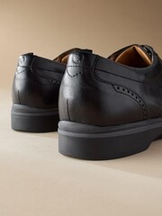 Black Signature Leather Motion Flex+ Derby Shoes - Image 3 of 5