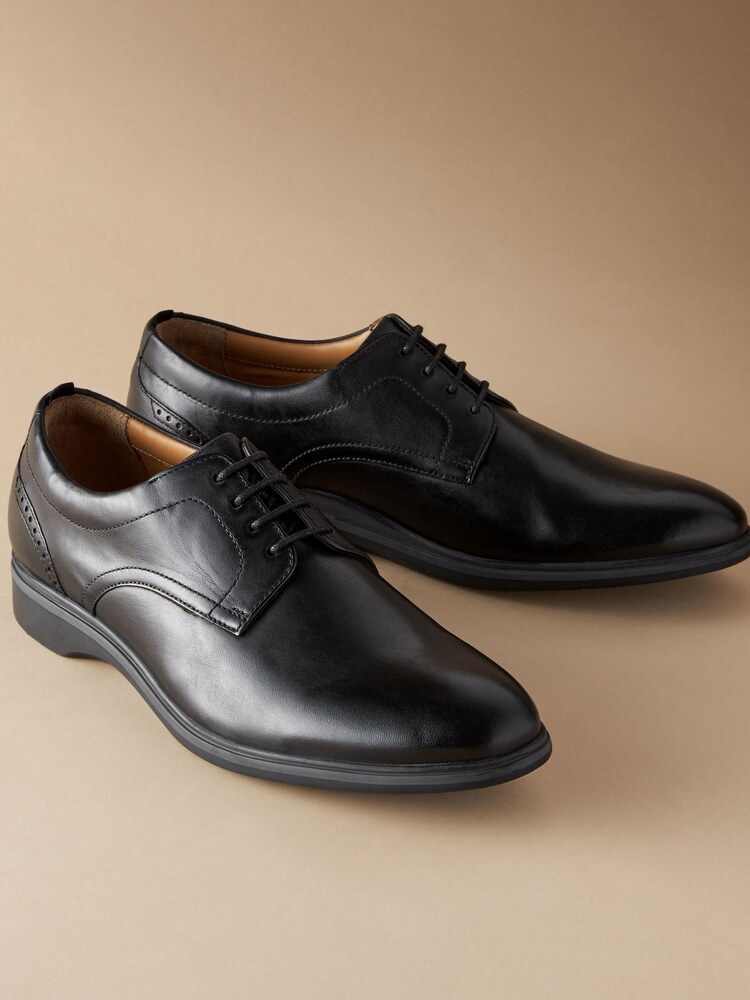 Black Signature Leather Motion Flex+ Derby Shoes - Image 5 of 5