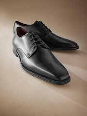 Black Signature Italian Leather Square Toe Derby Shoes - Image 1 of 5