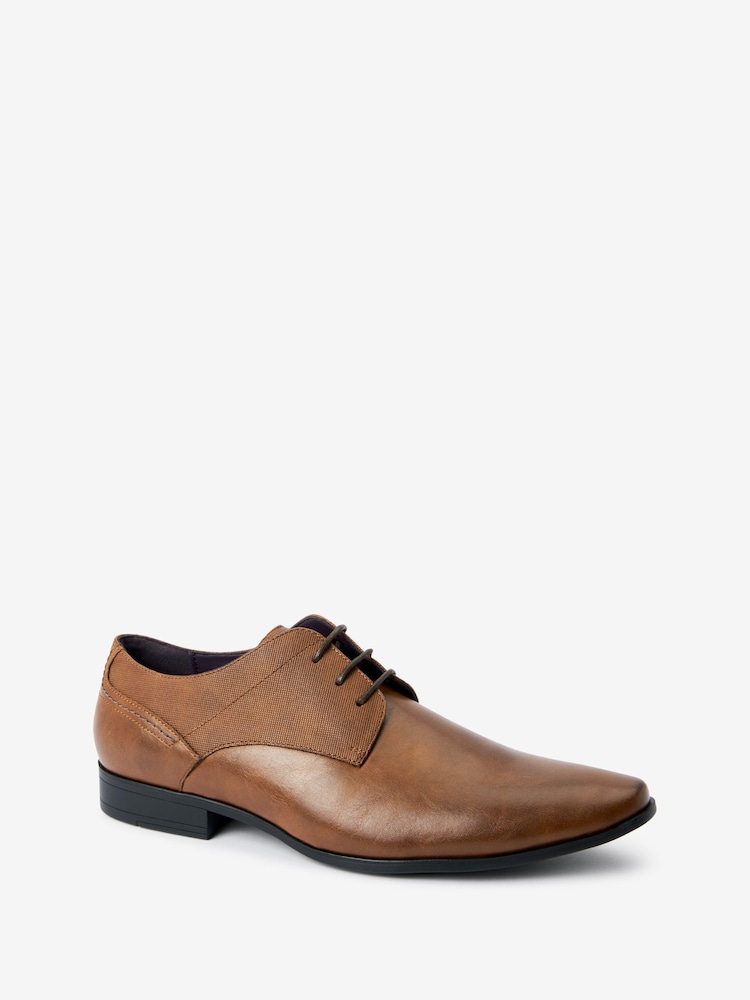 Tan Brown Derby Lace- Up Shoes - Image 3 of 5