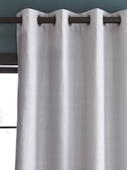 Catherine Lansfield Silver 100% Cotton Curtains - Image 1 of 2