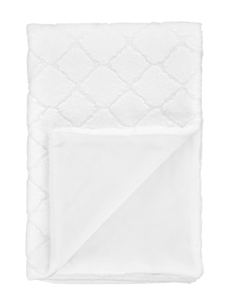 Catherine Lansfield White Teddy Cosy and Soft Diamond Fleece Throw - Image 4 of 4
