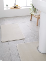 Catherine Lansfield Natural Anti-Bacterial Memory Foam Bath Mat And Pedestal Mat - Image 1 of 1
