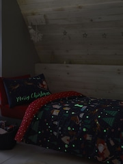 Catherine Lansfield Blue Santa's Christmas Wonderland Duvet Cover and Pillowcase Set - Image 2 of 5
