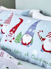 Catherine Lansfield Grey Catherine Lansfield Brushed Christmas Gnomes Duvet Cover and Pillowcase Set - Image 3 of 4