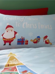 Catherine Lansfield Blue Countdown To Christmas Duvet Cover and Pillowcase Set - Image 2 of 5