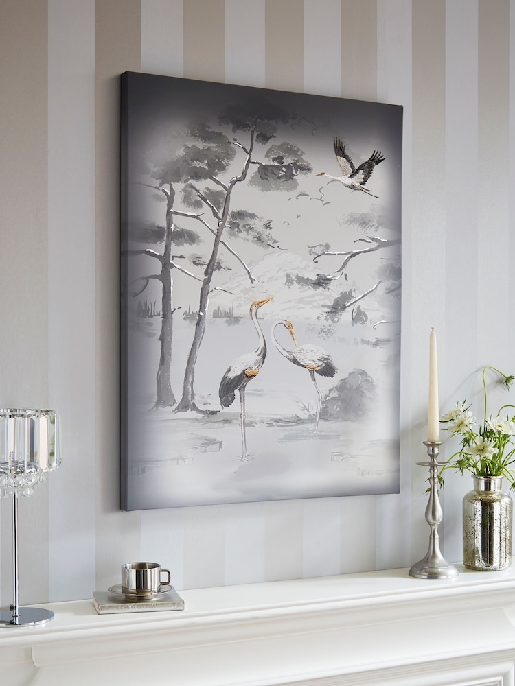 Laura Ashley Grey Animalia Printed Canvas - Image 1 of 3