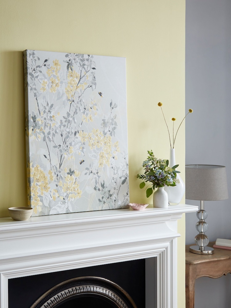 Laura Ashley Grey Spring Blossoms Printed Canvas - Image 1 of 3