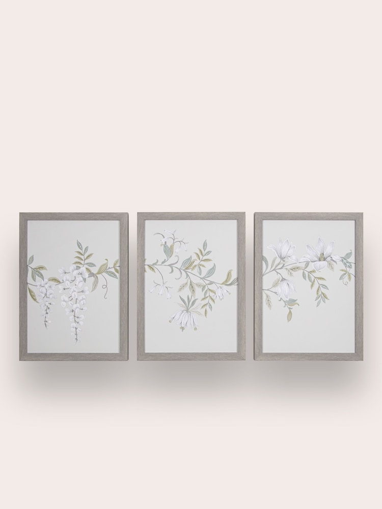 Laura Ashley Green Parterre set of 3 Framed Canvases - Image 2 of 4