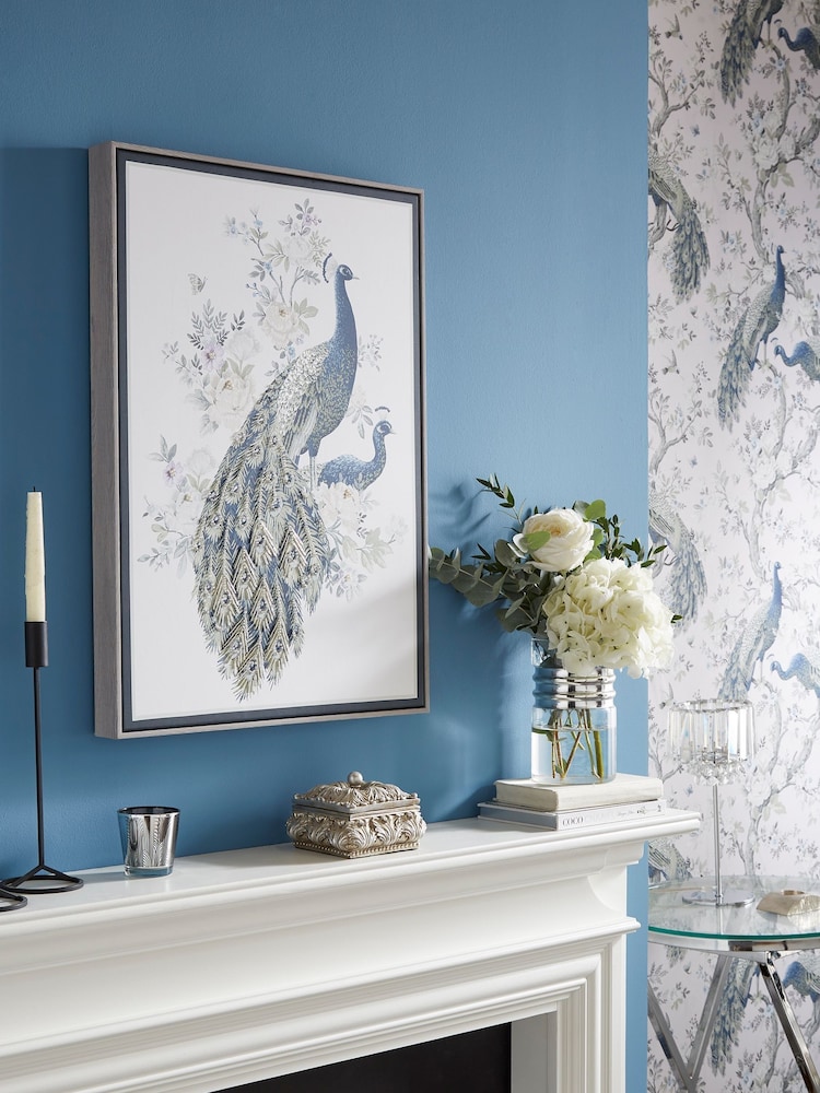Laura Ashley Blue Belvedere Box Frame Canvas - Image 1 of 4