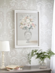 Laura Ashley Pink Rose Bouquet Vase Floating Frame Canvas - Image 1 of 4