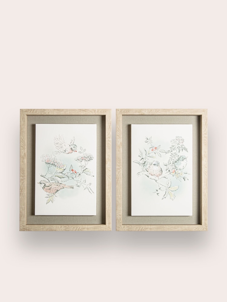 Laura Ashley Natural Elderwood set of 2 Floating Frame Canvases - Image 2 of 4