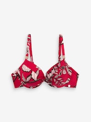 Pink Floral Padded Underwired Top Shape and Tummy Control Bikini Top - Image 7 of 7