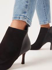 Black Forever Comfort® Material Mix Peep Toe Shoe Boots - Image 2 of 6
