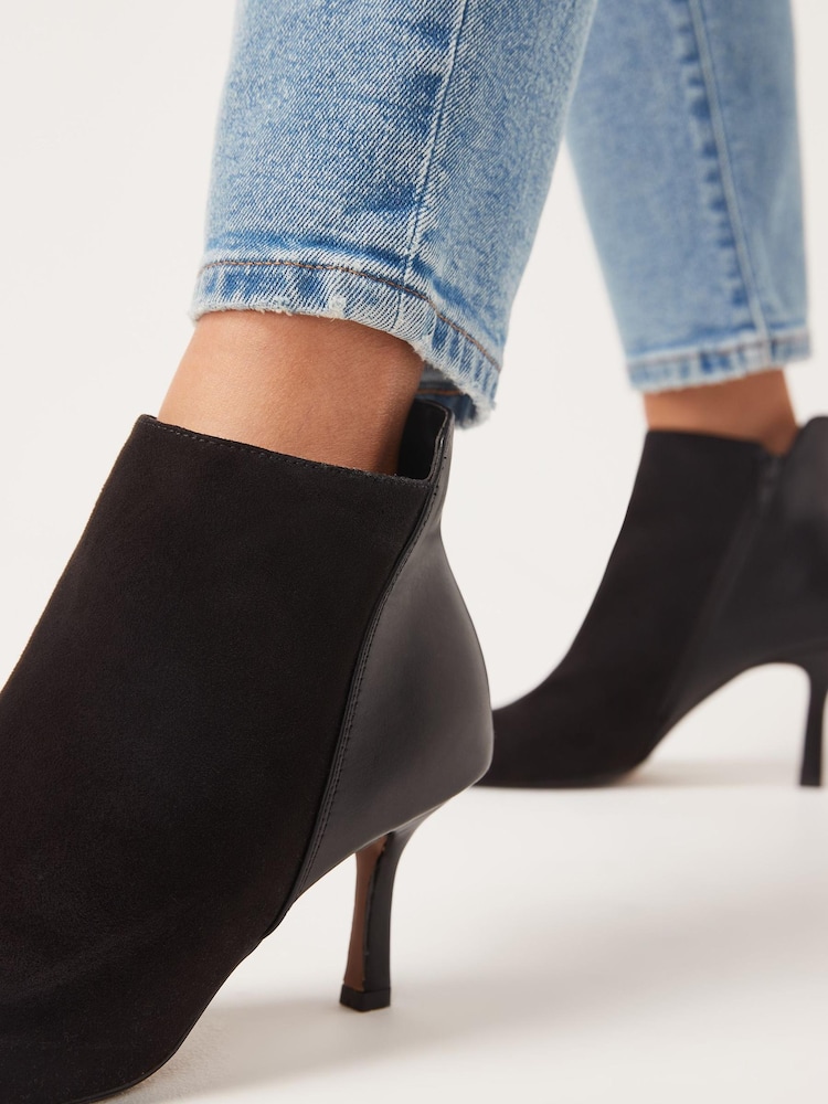 Black Forever Comfort® Material Mix Peep Toe Shoe Boots - Image 2 of 6