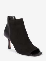 Black Forever Comfort® Material Mix Peep Toe Shoe Boots - Image 4 of 6