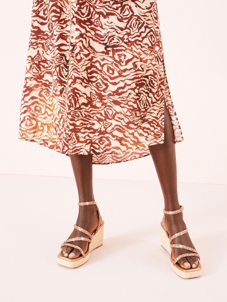 Rose Gold Forever Comfort® Sparkly Asymmetric Wedges - Image 1 of 5