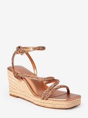 Rose Gold Forever Comfort® Sparkly Asymmetric Wedges - Image 3 of 5
