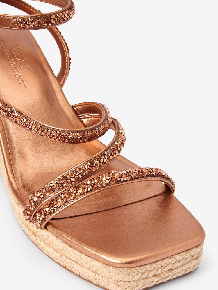 Rose Gold Forever Comfort® Sparkly Asymmetric Wedges - Image 5 of 5
