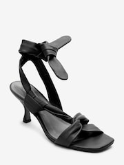 Black Signature Leather Soft Tie Sandals - Image 5 of 7